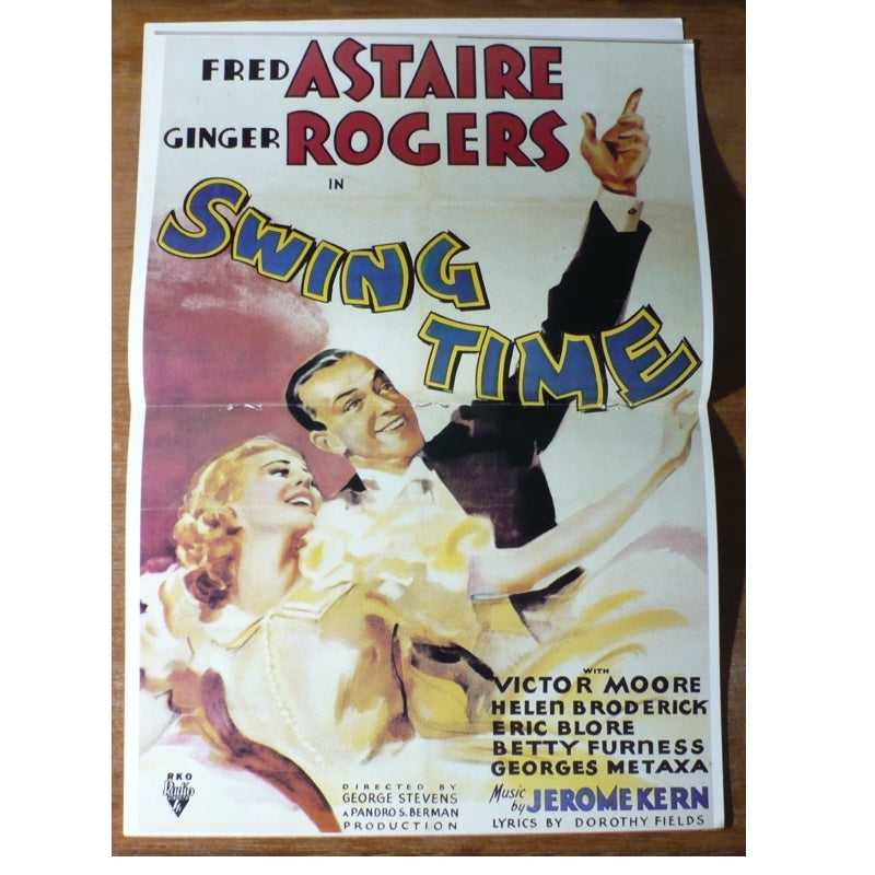 Vintage Swing Time Movie Poster.
