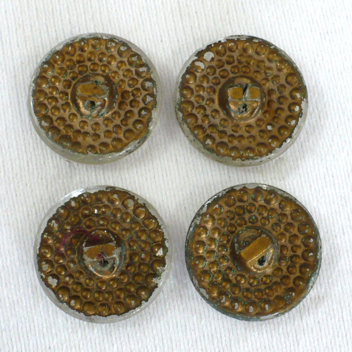 33L Foiled Hobnail Glass Buttons