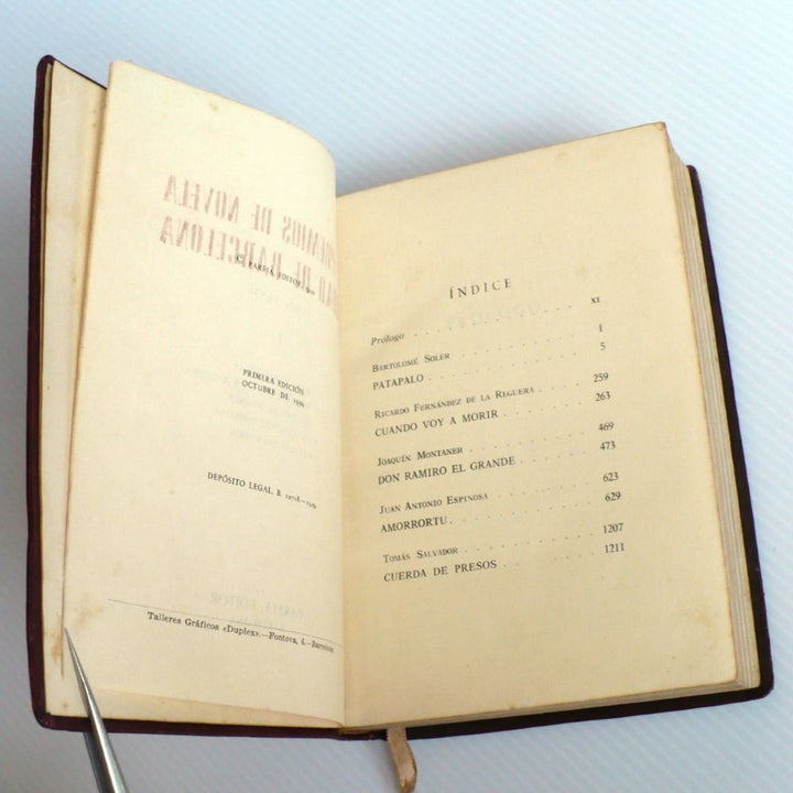 Los Premios De Novela Ciudad De Barcelona 1949-1953 Vol. I. 1959 First Edition