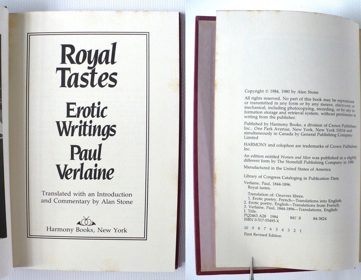 Royal Tastes Erotic Writings by Paul Verlaine 1984 book.