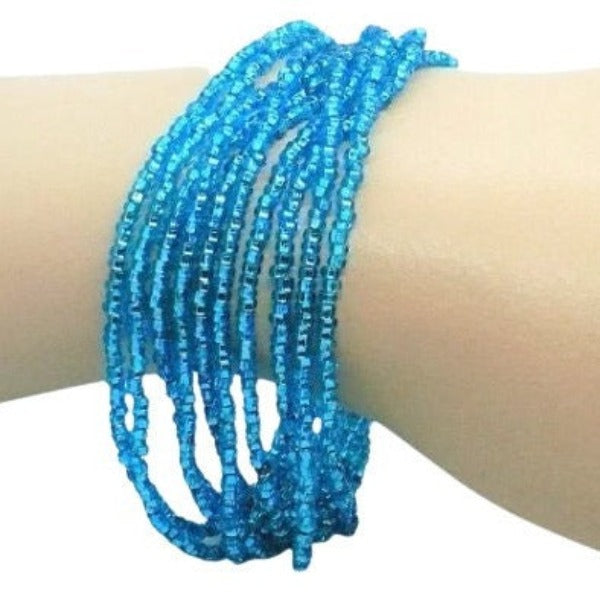 1960 Mermaid Blue Beaded Bracelet.