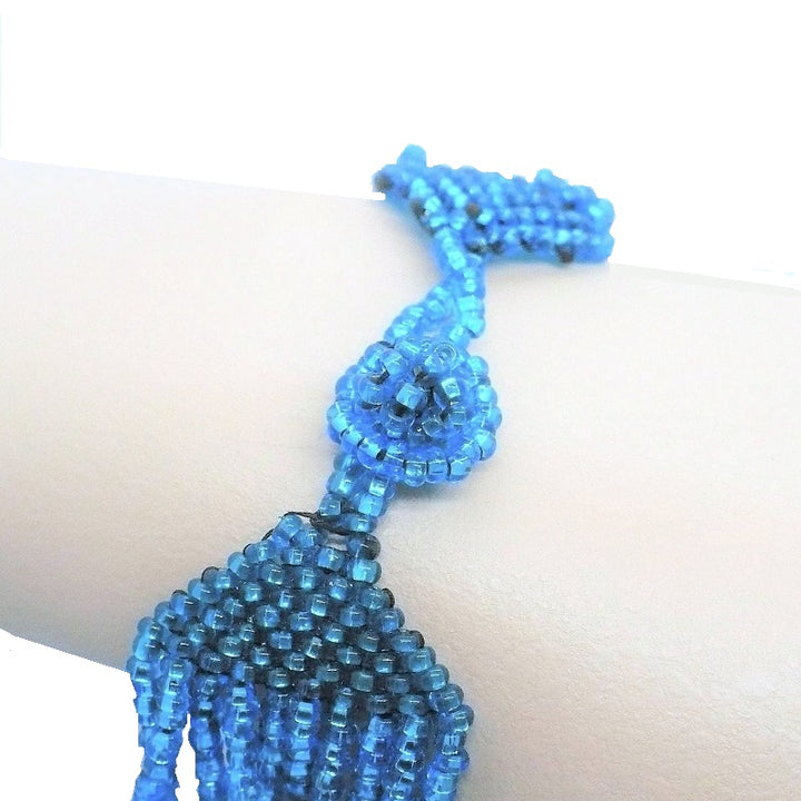 1960 Mermaid Blue Beaded Bracelet.