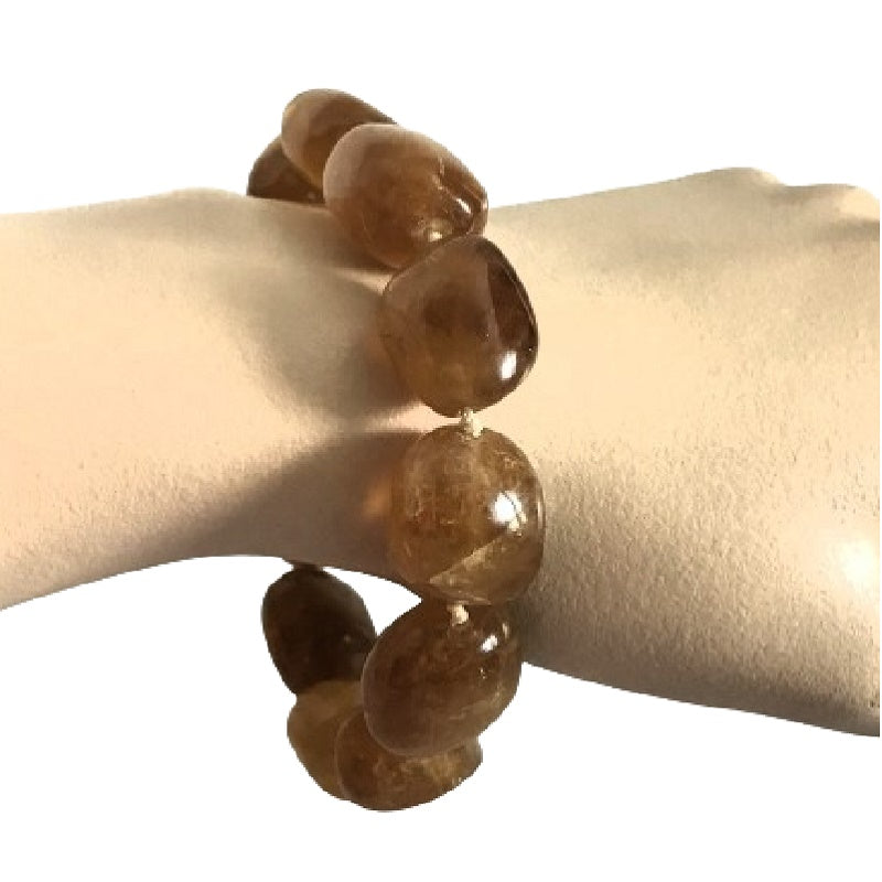 Honey calcite beaded bracelet.