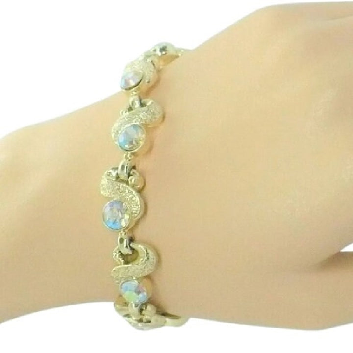 Aurora borealis crystal cocktail bracelet.