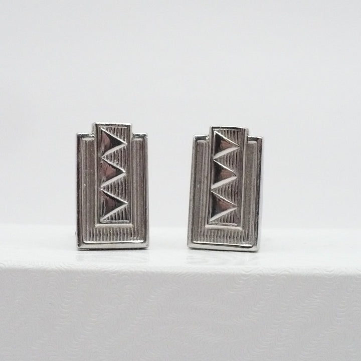 Deco Revival Mid Century Cufflinks Men's Vintage Jewelry by Speidel.