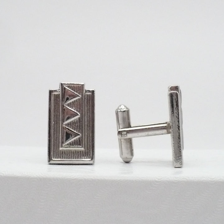 Deco Revival Mid Century Cufflinks Men's Vintage Jewelry by Speidel.