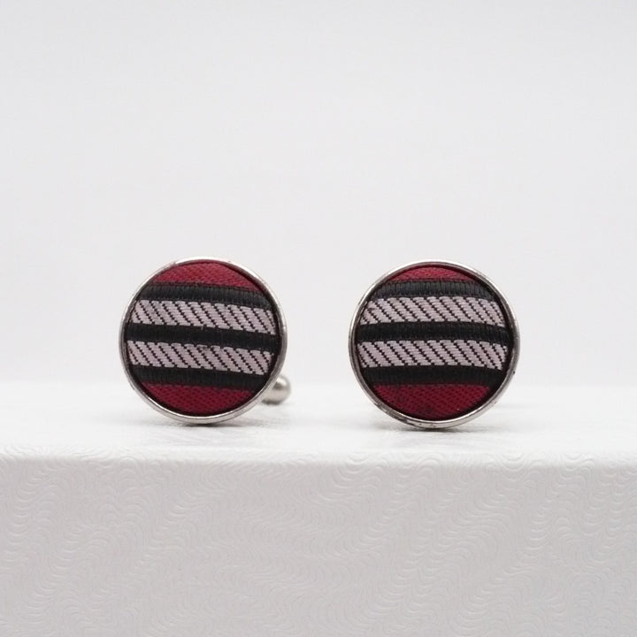 Prime Pattern Cufflinks Men's Vintage Jewelry Silver Tone Cuff Links.