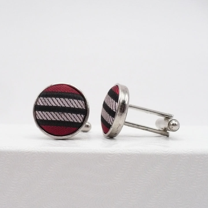 Prime Pattern Cufflinks Men's Vintage Jewelry Silver Tone Cuff Links.