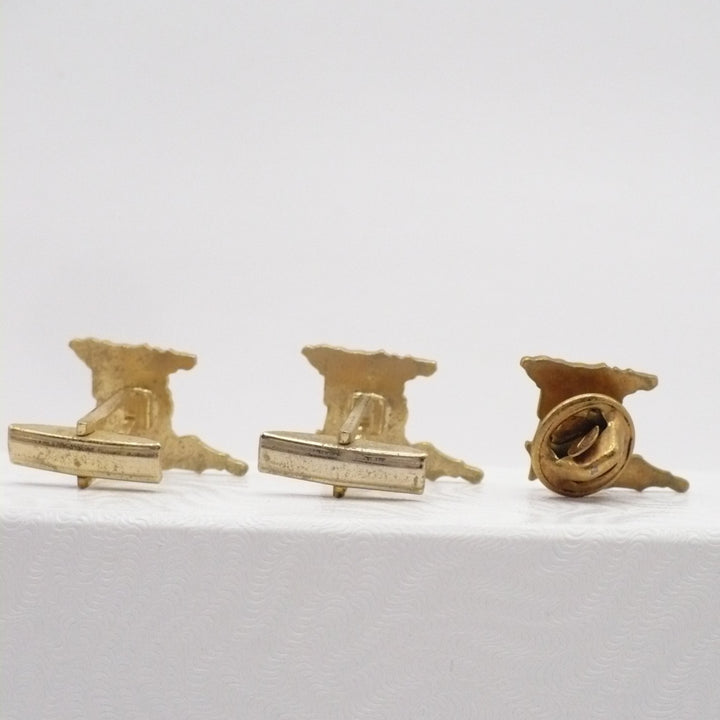 Trinidad Cufflinks & Tie Tack Souvenir Set.