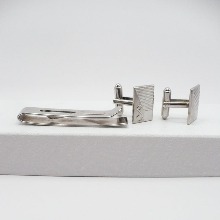 The S Mark Cufflinks & Tie Clip Set Vintage Men's Jewelry.