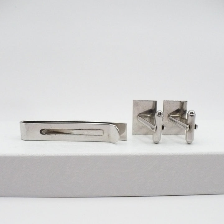 The S Mark Cufflinks & Tie Clip Set Vintage Men's Jewelry.