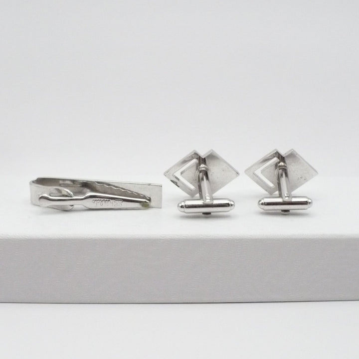 Vintage cufflink and tie clip set.