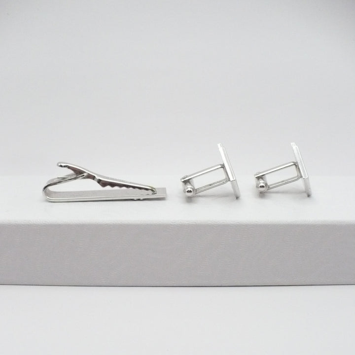 Vintage cufflink and tie clip set.