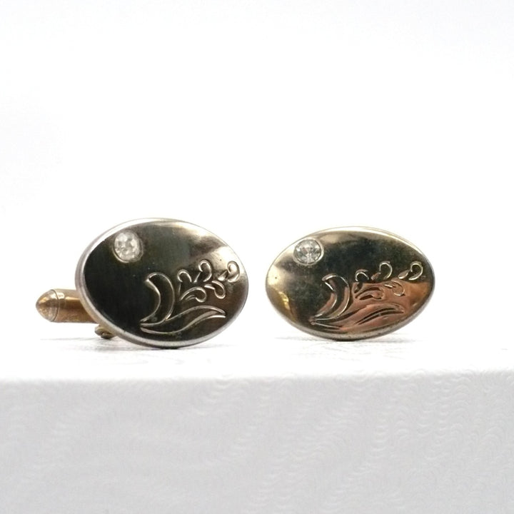 Gold Standard Cufflinks by Swank Gold Tone Oval Men's Vintage Jewelry.