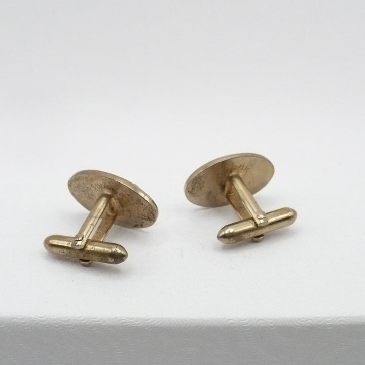 Gold Standard Cufflinks by Swank Gold Tone Oval Men's Vintage Jewelry.