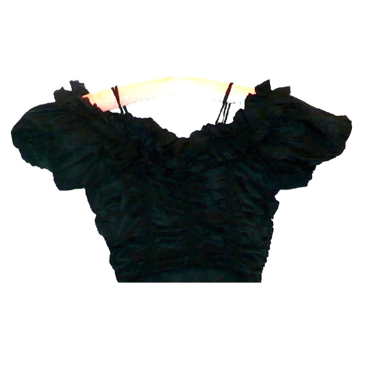 XS 1930s Vintage Black Taffeta Tango Dress, Silver Screen Gown