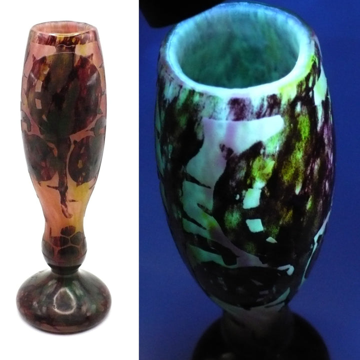 1922-1925 Le Verre Français "Châtaigne" Table Vase, France