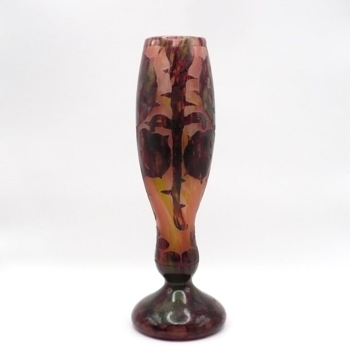 1922-1925 Le Verre Français "Châtaigne" Table Vase, France