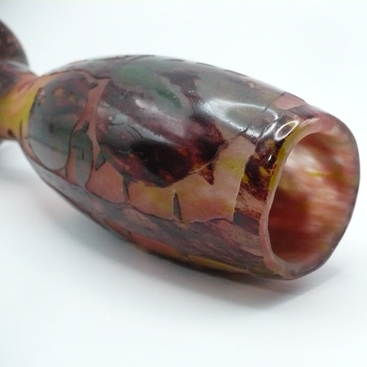 1922-1925 Le Verre Français "Châtaigne" Table Vase, France