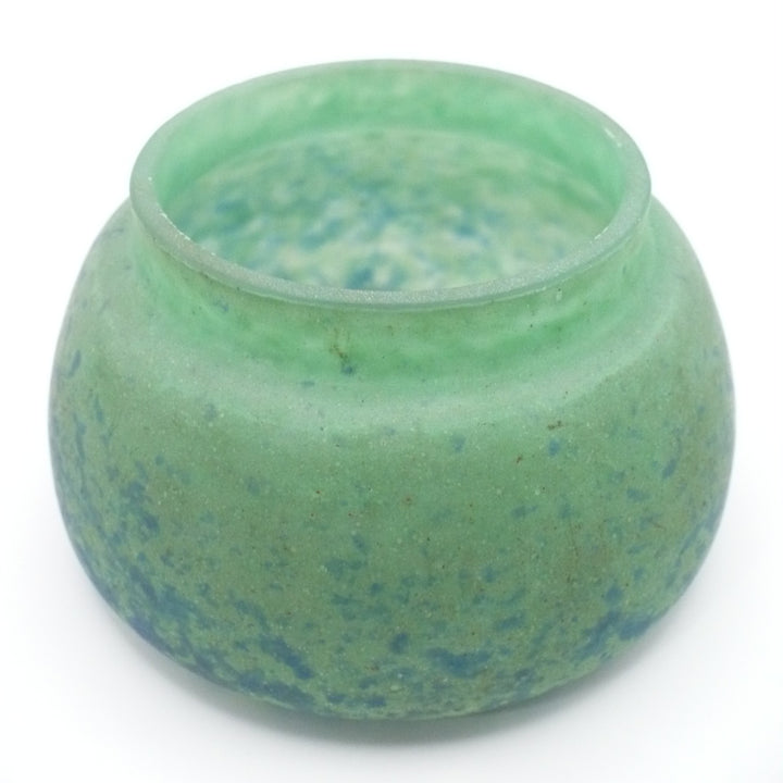 Sans aluminum rim shows excellent condition of glass. 1920 Muller Frères Verre Nuage Hair Receiver France French Art Glass.