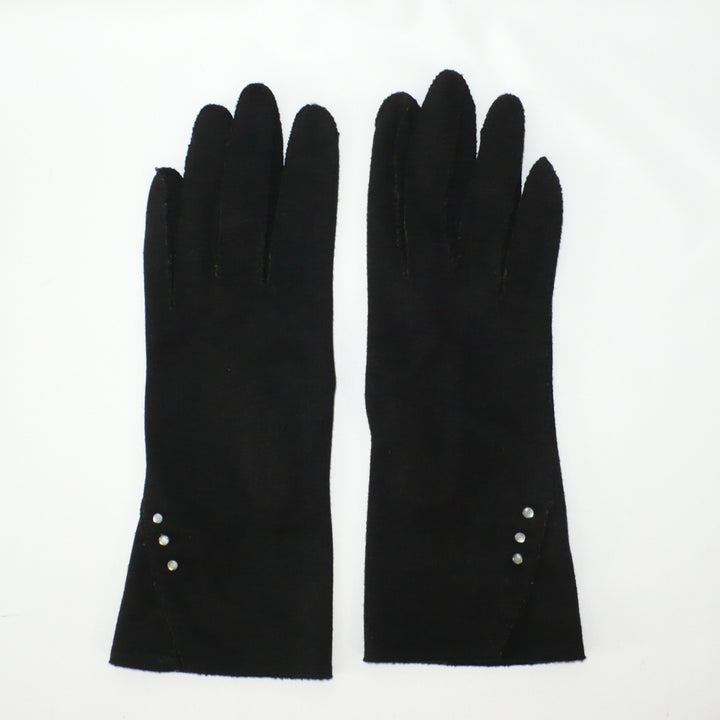 1950s Vintage Black Bracelet Length Gloves by Fownes .