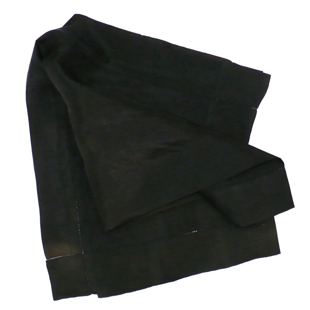 ca. 1800 Victorian Gentleman's Black Silk Mourning Handkerchief.