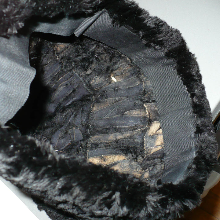 1960s Vintage genuine Fur Kubanka Cossack Cloche interior.
