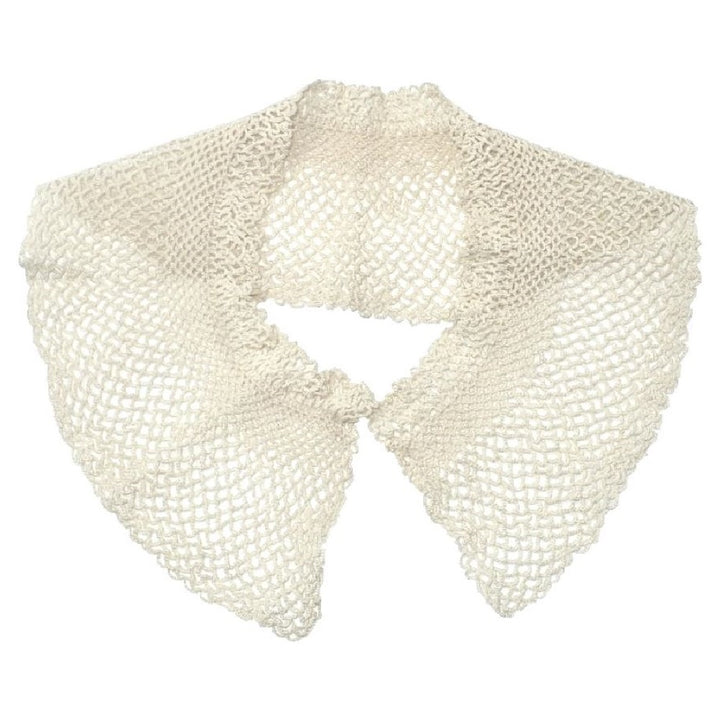 1930s Vintage Ecru Crochet Lace Collar; Great Depression.