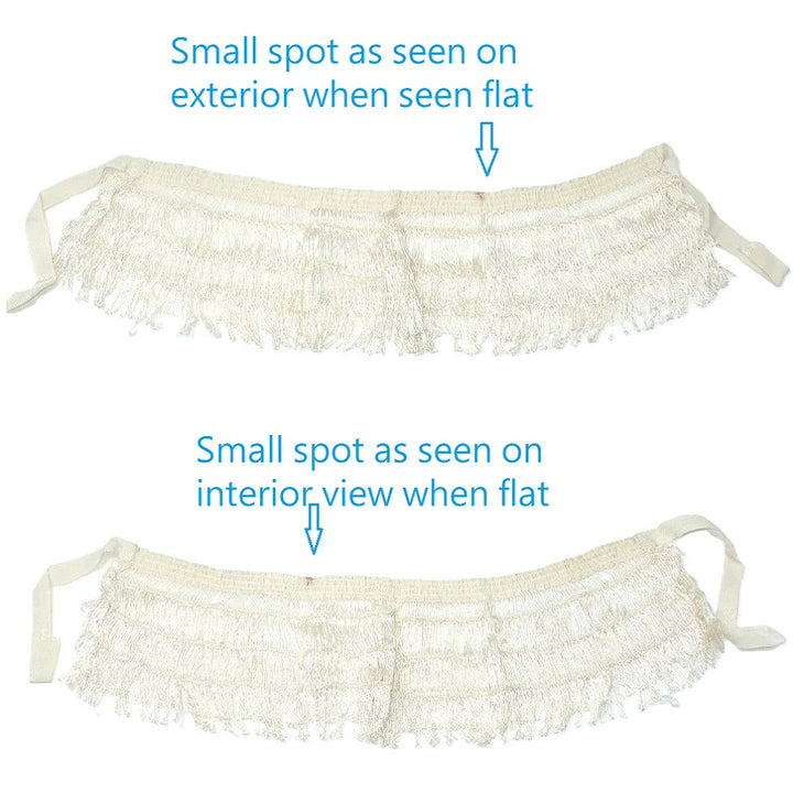 1930s Creamy White, Self-tie Silk Lace Shawl Collar.