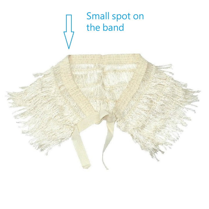 1930s Creamy White, Self-tie Silk Lace Shawl Collar.