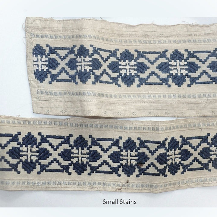 Zmijanje Embroidery Trim from 19th-Century Bosnian Men’s Folk Shirt.