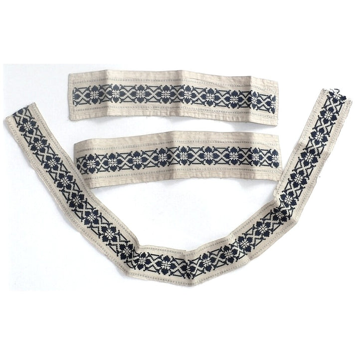 Zmijanje Embroidery Trim from 19th-Century Bosnian Men’s Folk Shirt.