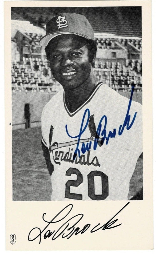Lou brock autograph photo from Saint Louis.