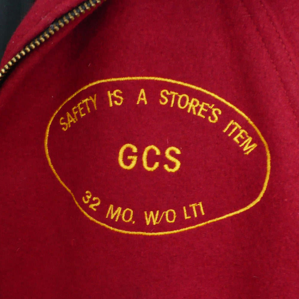 1980s Vintage Men's Red Wool Workwear Varsity Jacket Small.