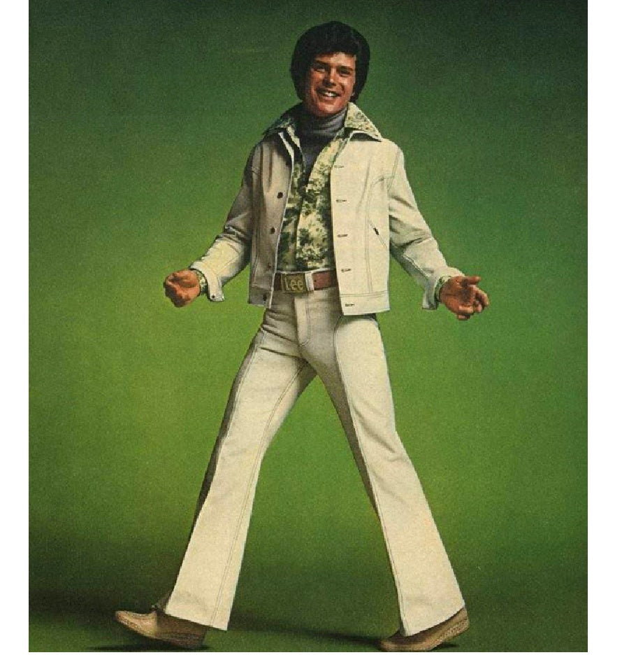 1970s Vintage Men's Leisurewear Teal Denim Slacks, Moods by JCP Lee.