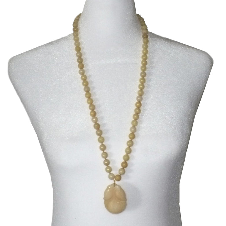 1970s Yellow Jade Necklace.