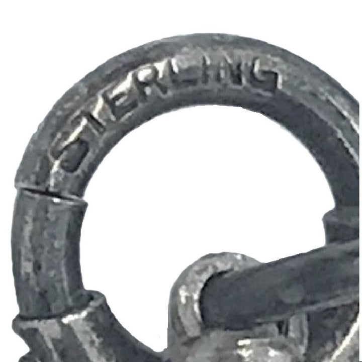 Enlarged image of clasp showing sterling hallmark.