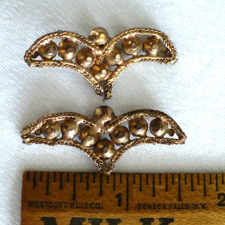 1930s  Topaz Rhinestones & Bronze Bullion Appliques