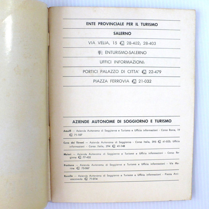 Salerno and Province Hotel Information and Guide with Map 1969