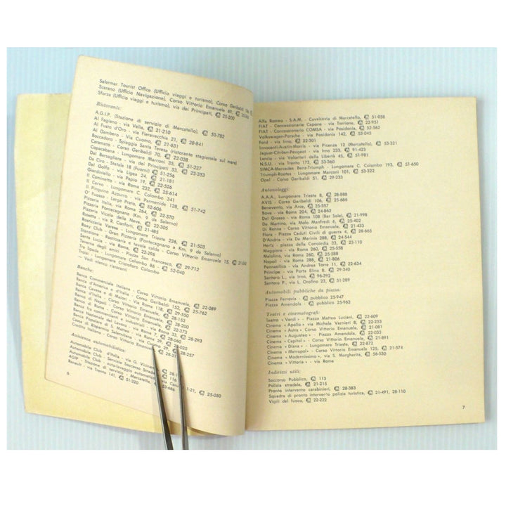 Salerno and Province Hotel Information and Guide with Map 1969