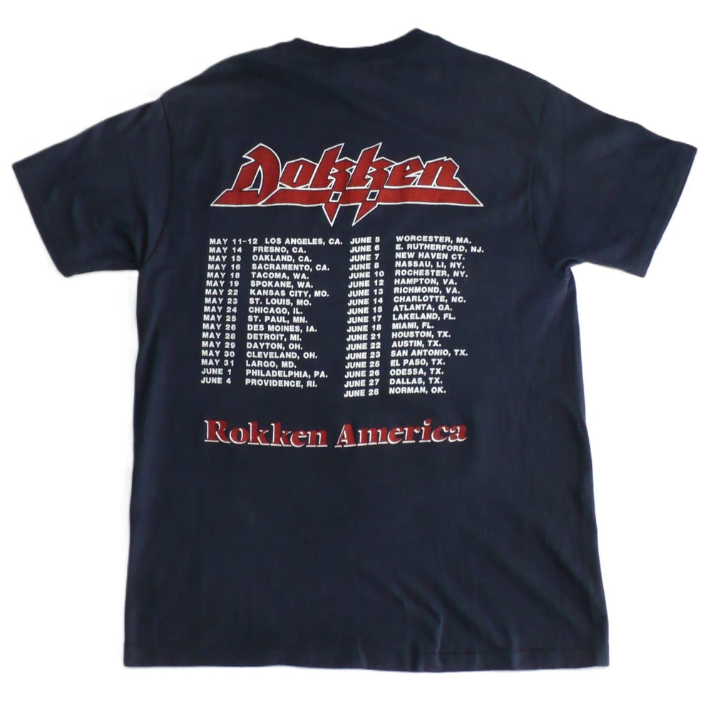 Vintage Dokken Under Lock and Key Tour T-Shirt 1985/1986 back shows tourdates.
