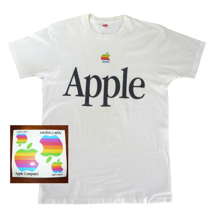 Apple t shirt and stickers.