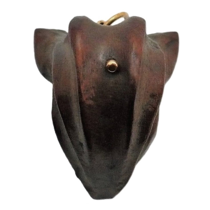 1960 Vintage Samurai Oni Hannya Mask Warthog Pendant 24k Gold.