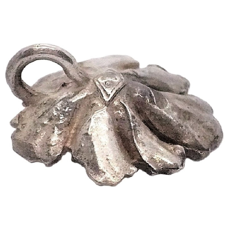 Silver Flower and Pearl Pendant.