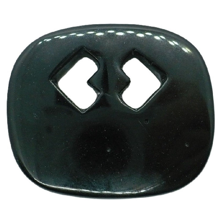 Black Ceramic Endless Knot Pendant, Handmade Amulet, Vintage Chinese New Year Jewelry.