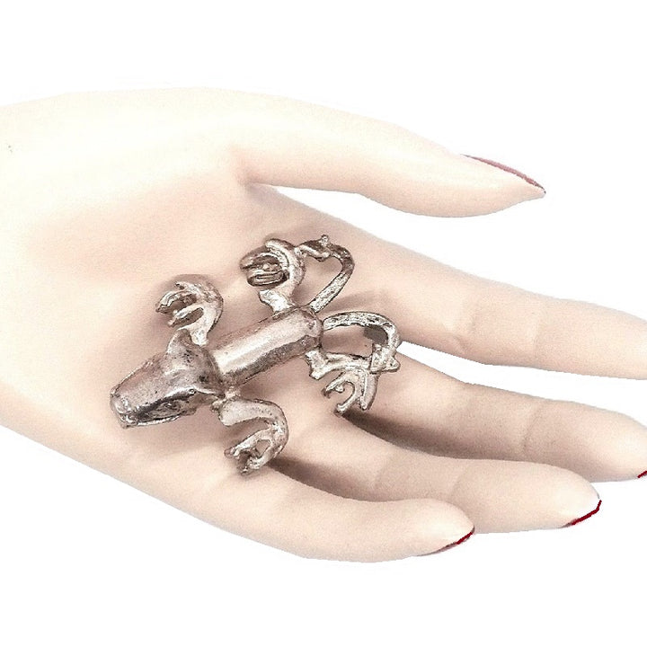 1980 Pre-Columbian Jaguar With Two-headed Snake Pendant by Sigi Pineda.
