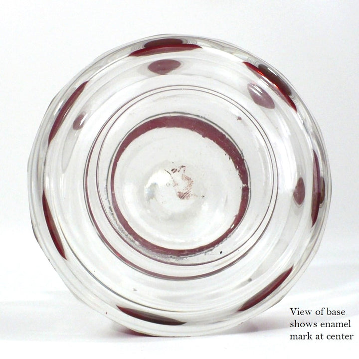 1930s Vintage Red Palda Crystal Cologne Perfume Vanity Bottle.