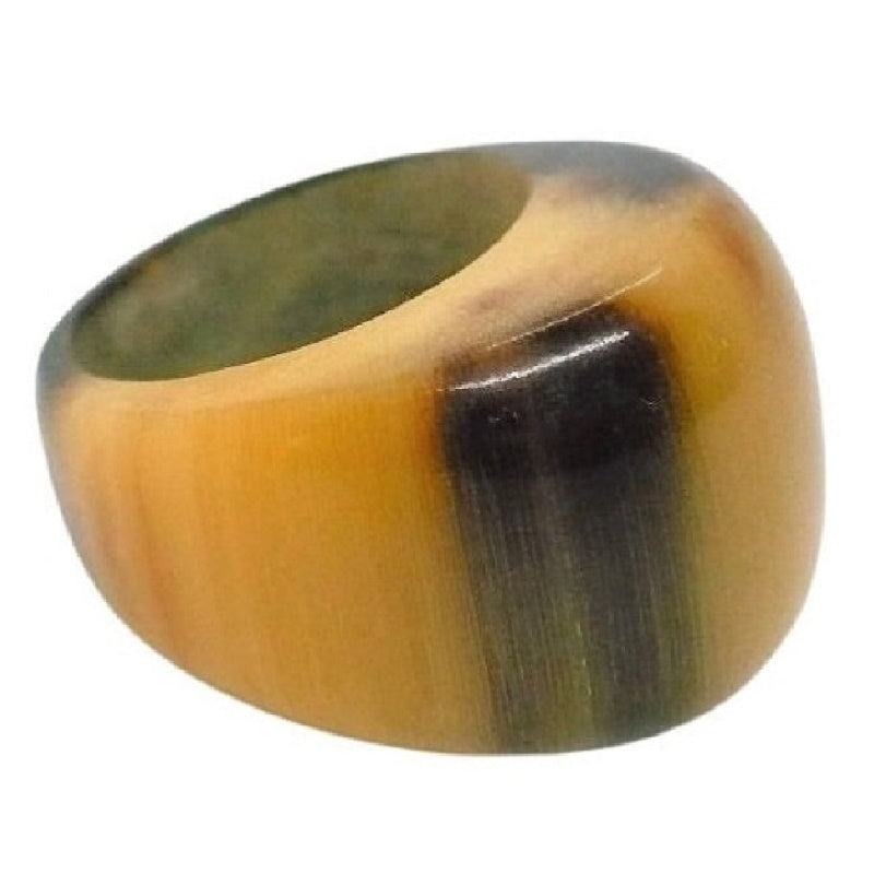 Sz 6.25 Strong Like Bull: Horn Ring 1960s