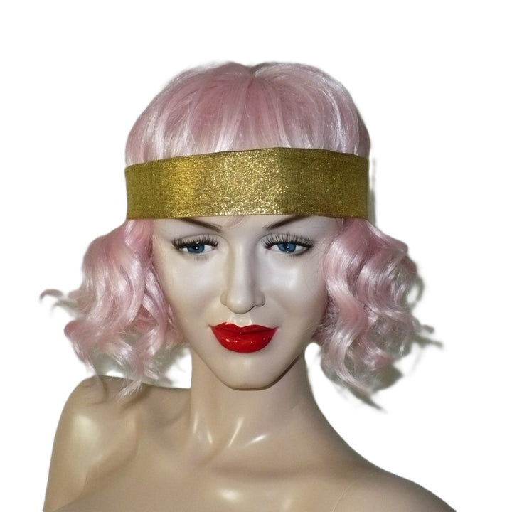 1920s Golden Gatsby Lamé Ribbon Headband.