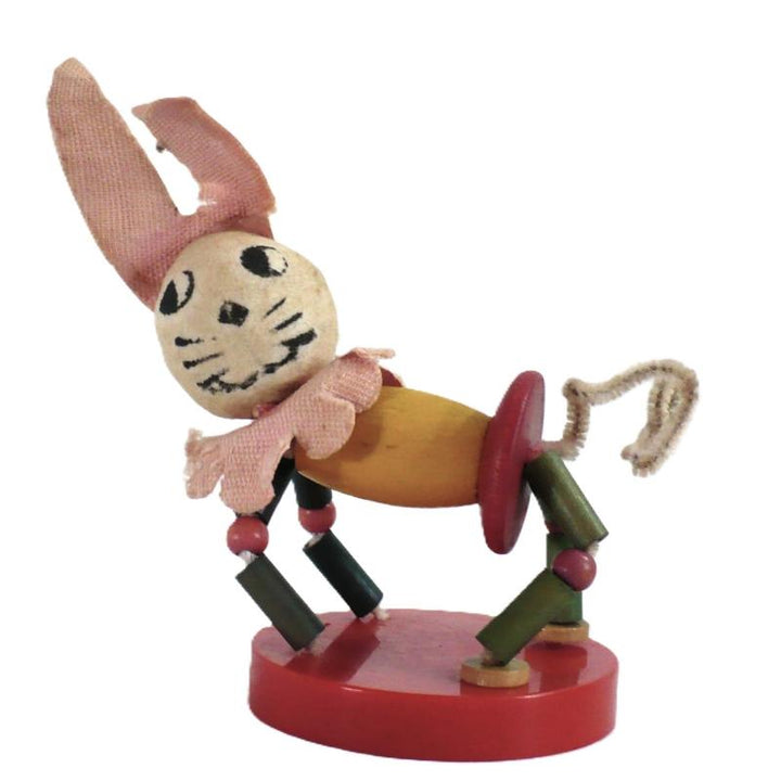 1960s Vintage Bunny Pipe Cleaner Bendy Doll – Collectible Easter Toy.